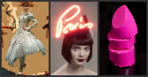 vivienne-westwood-gown-piers-atkinson-beret-fuschia-lipstick A Vivienne Westwood gown, a Piers Atkinson beret and fuschia lipstick